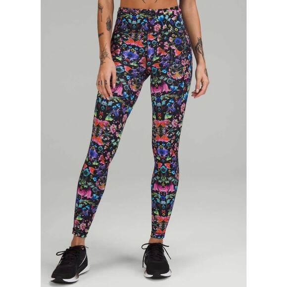 Lululemon Swift Speed High-Rise Tight 28" Flowerscope Black Multi Sz 12 - Picture 1 of 13